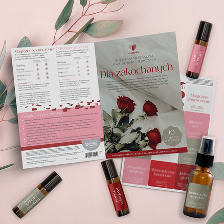 MyMakes: Przepisy na mieszanki na bazie olejków eterycznych dla zakochanych 1 szt. j.polski (broszura + zestaw naklejek)