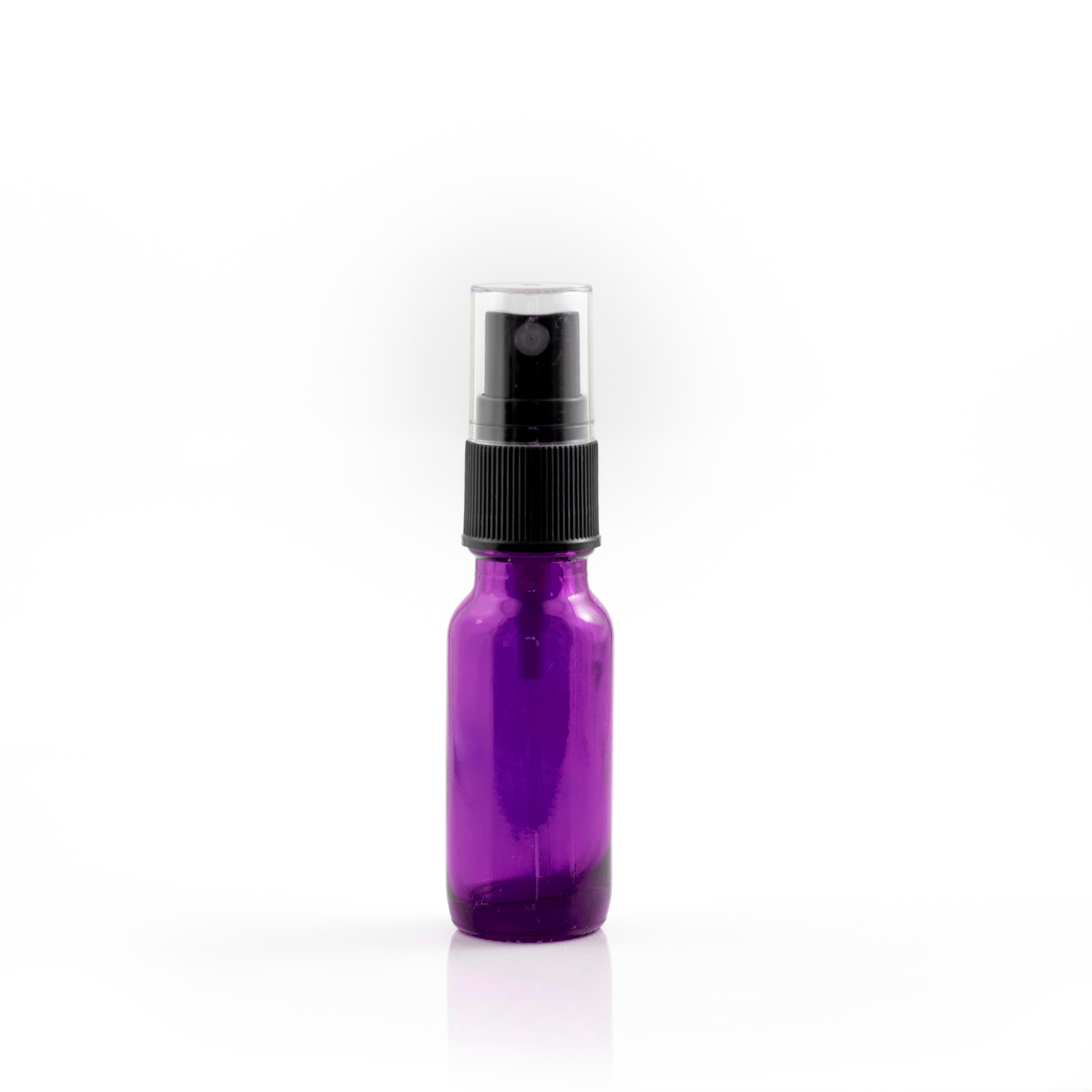15ml fioletowa butelka szklana z nasadką spray (5 pack)