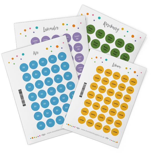Bottle Cap Stickers : Replacement Sheets (Single & doTERRA? Trademark Blends) - 35 per sheet)