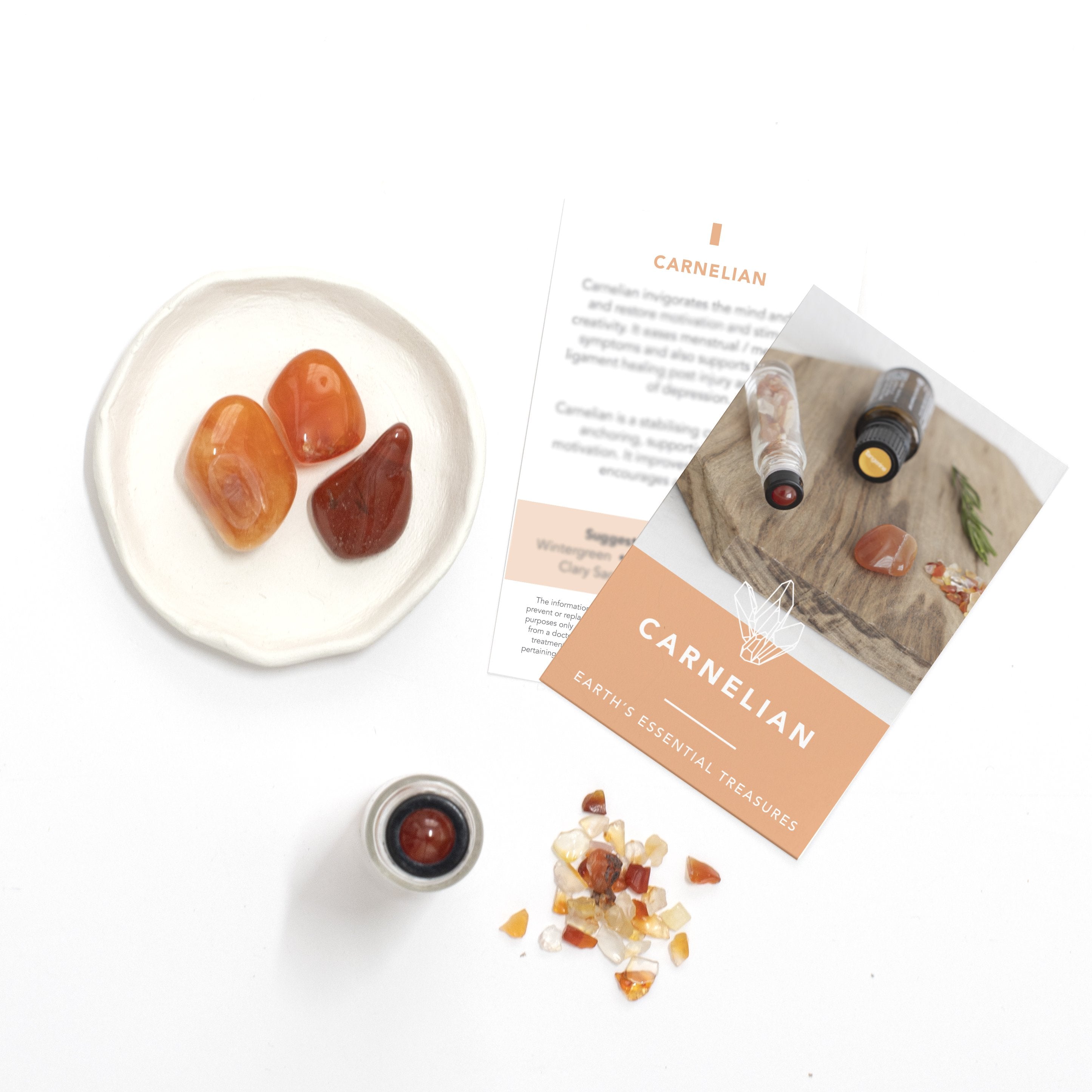 Karneol nasadki z kulką na butelki typu rollon 5 i 10ml  (3 szt.)