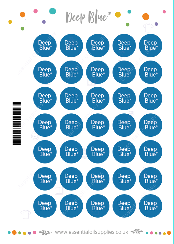 Bottle Cap Stickers : Replacement Sheets (Single & doTERRA? Trademark Blends) - 35 per sheet)